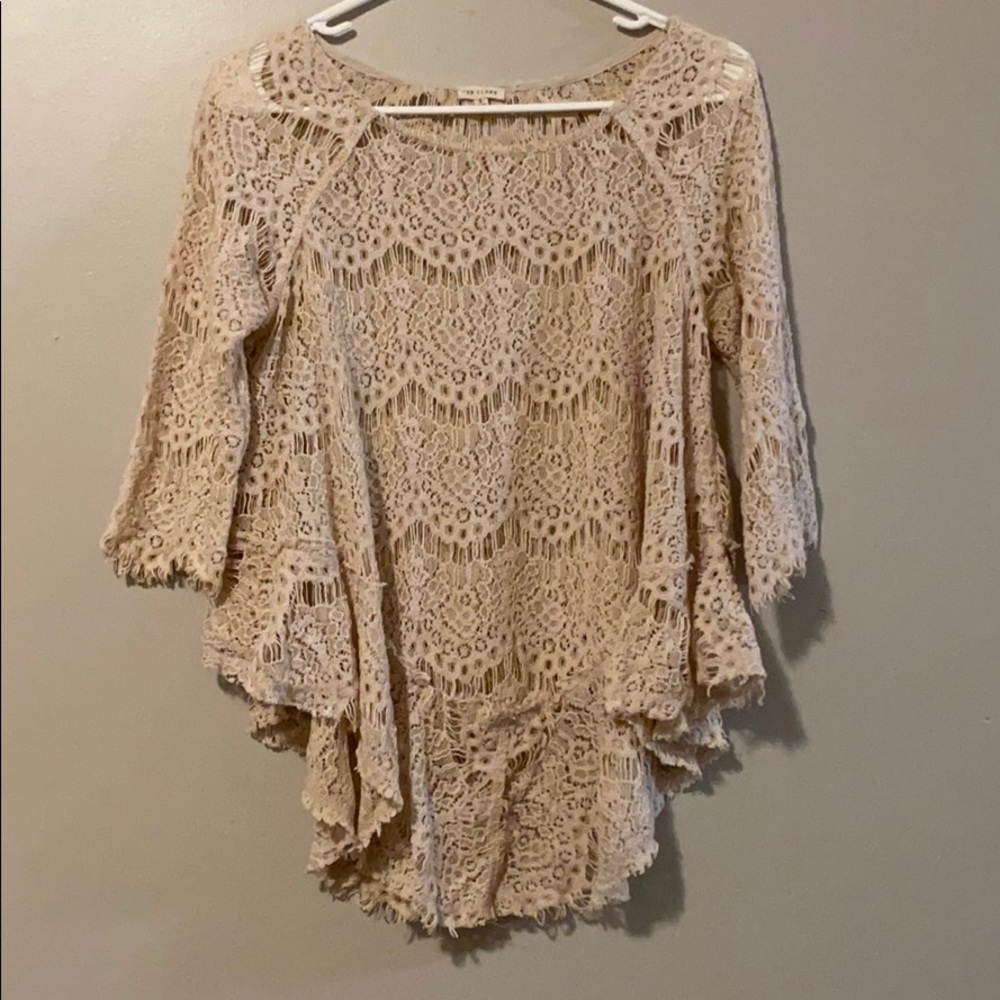 Lace knit 3/4 Sleeve Tunic